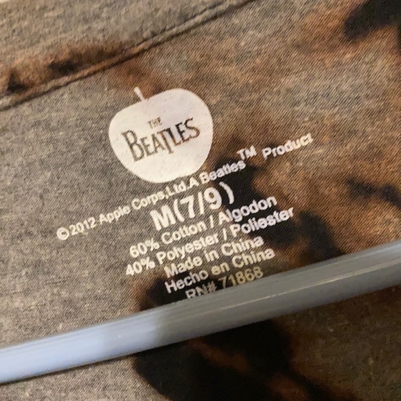 5/$20💖The Beatles 🍏 Fringe bleach dyed crop top - Picture 3 of 6